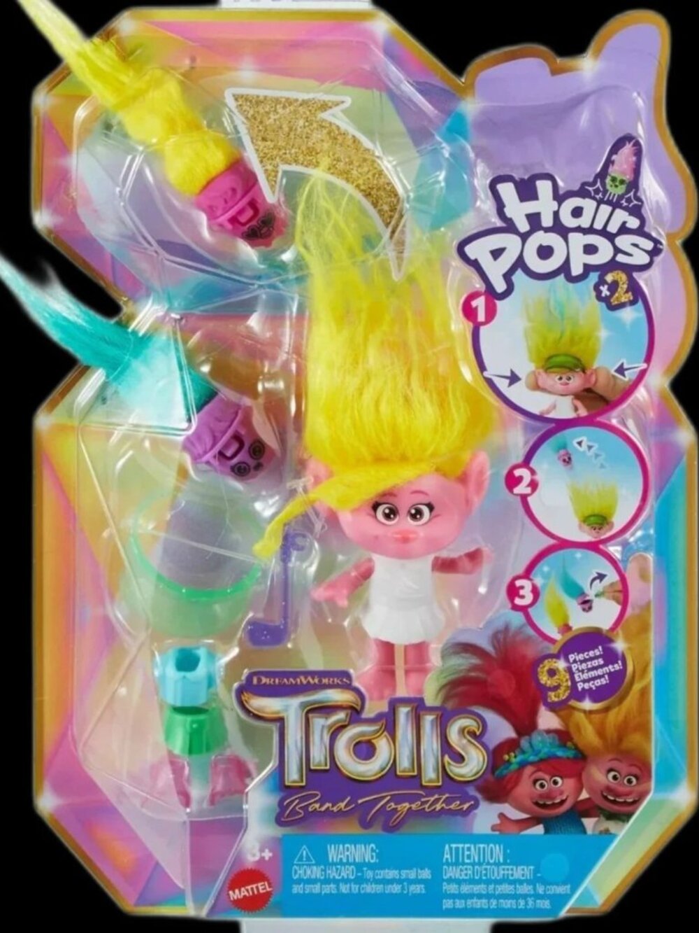 NIB Mattel Trolls Band Together Hair Pops Viva Doll Accessories Set